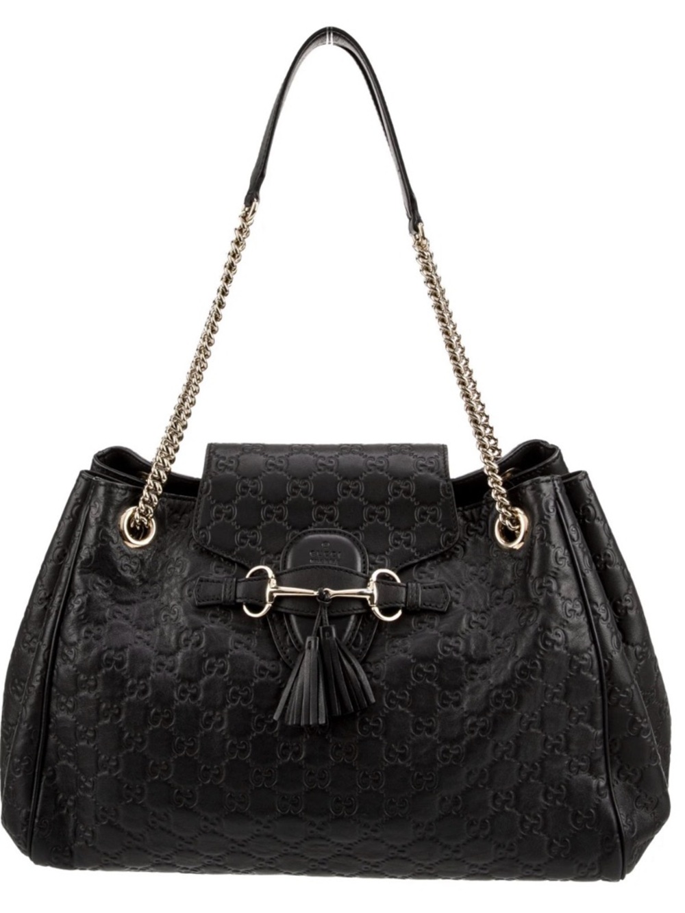 Gucci Black Guccissima Emily Chain Shoulder